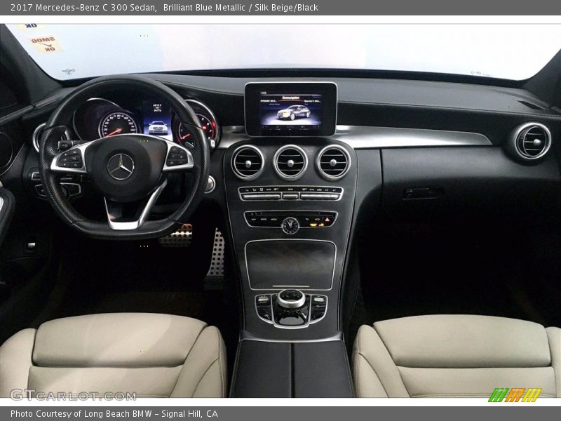 Brilliant Blue Metallic / Silk Beige/Black 2017 Mercedes-Benz C 300 Sedan