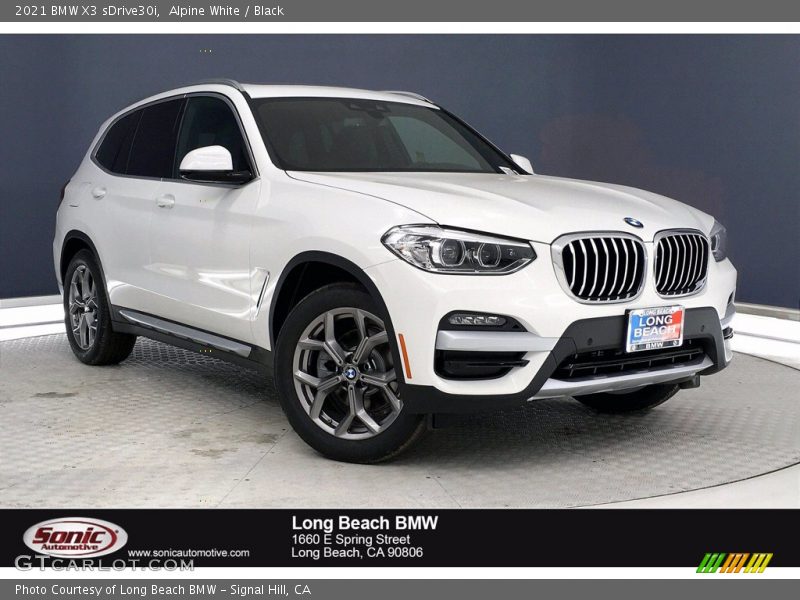 Alpine White / Black 2021 BMW X3 sDrive30i
