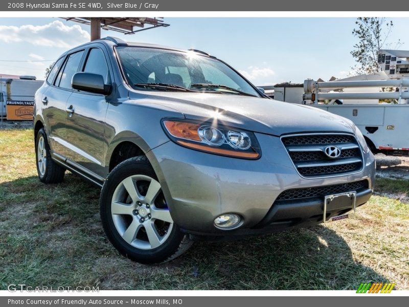 Silver Blue / Gray 2008 Hyundai Santa Fe SE 4WD