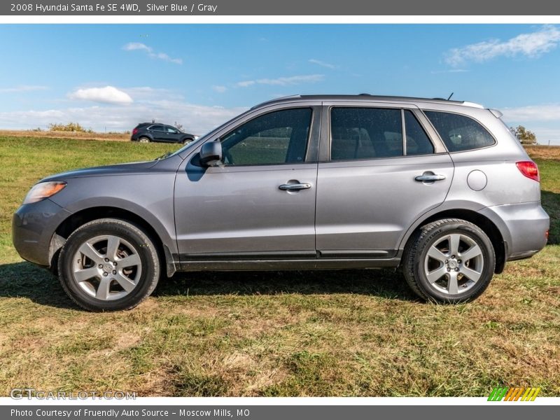 Silver Blue / Gray 2008 Hyundai Santa Fe SE 4WD