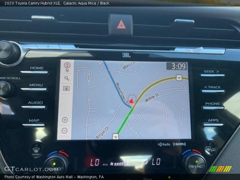 Galactic Aqua Mica / Black 2020 Toyota Camry Hybrid XLE