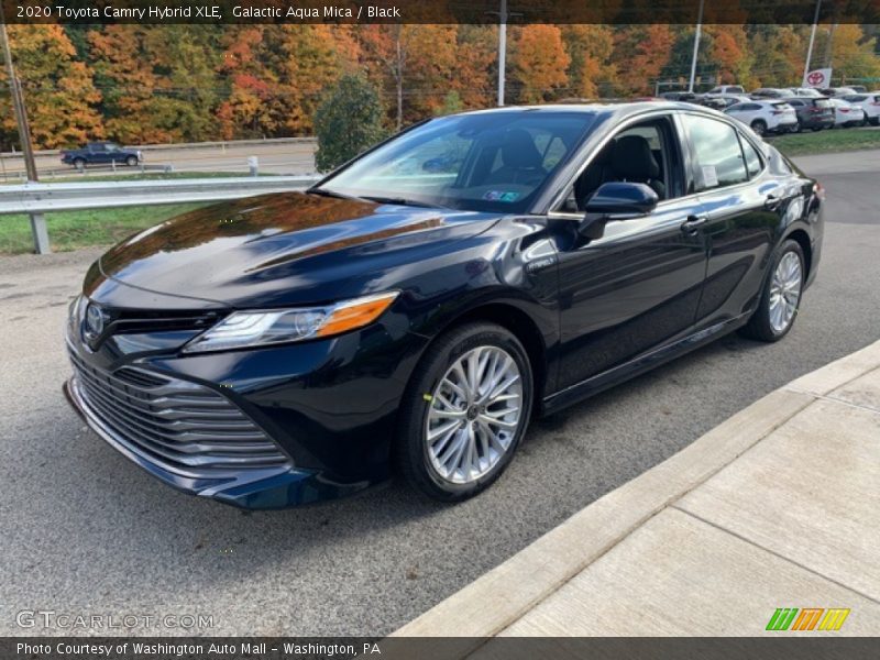 Galactic Aqua Mica / Black 2020 Toyota Camry Hybrid XLE