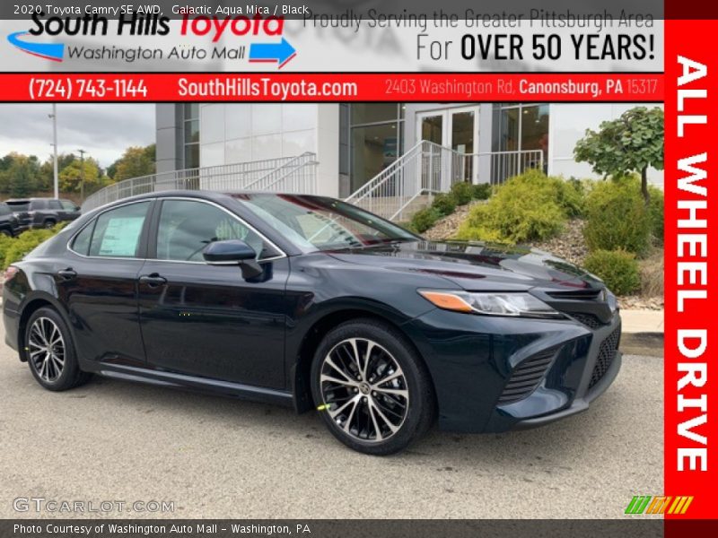 Galactic Aqua Mica / Black 2020 Toyota Camry SE AWD