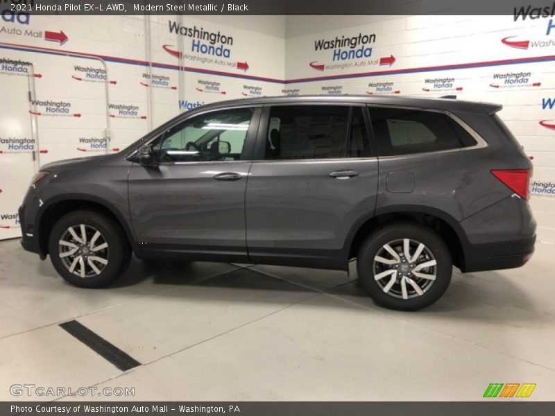Modern Steel Metallic / Black 2021 Honda Pilot EX-L AWD