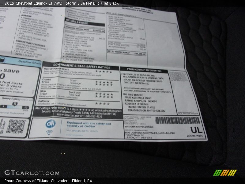 Storm Blue Metallic / Jet Black 2019 Chevrolet Equinox LT AWD