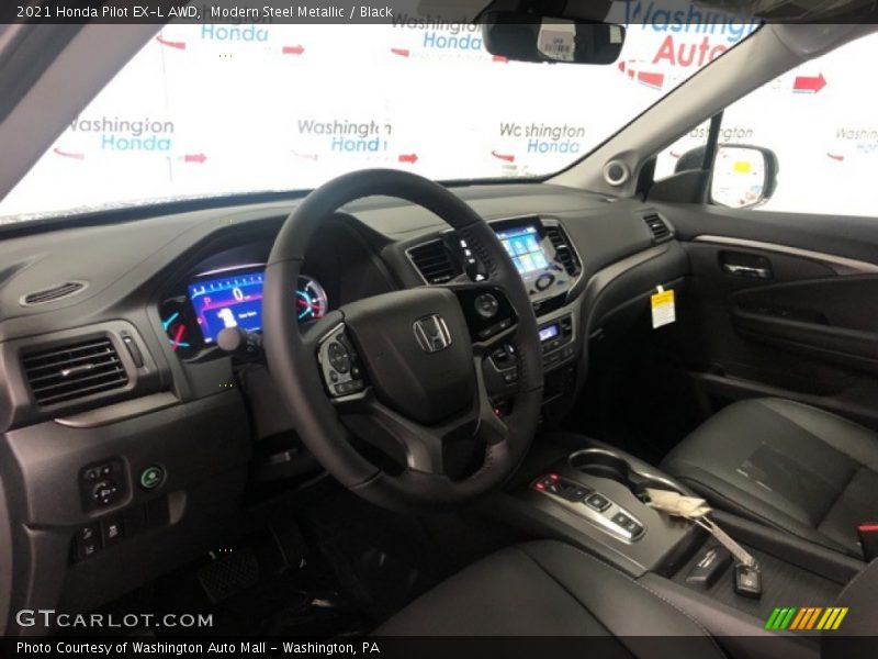 Modern Steel Metallic / Black 2021 Honda Pilot EX-L AWD