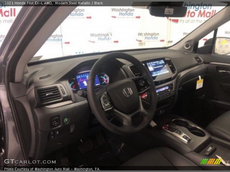 Modern Steel Metallic / Black 2021 Honda Pilot EX-L AWD