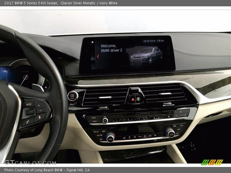 Glacier Silver Metallic / Ivory White 2017 BMW 5 Series 540i Sedan