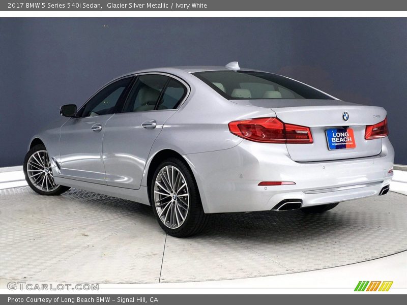 Glacier Silver Metallic / Ivory White 2017 BMW 5 Series 540i Sedan