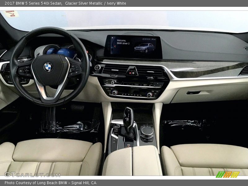 Glacier Silver Metallic / Ivory White 2017 BMW 5 Series 540i Sedan