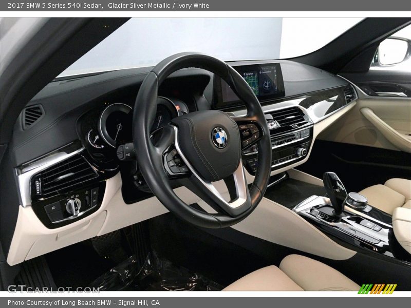 Glacier Silver Metallic / Ivory White 2017 BMW 5 Series 540i Sedan