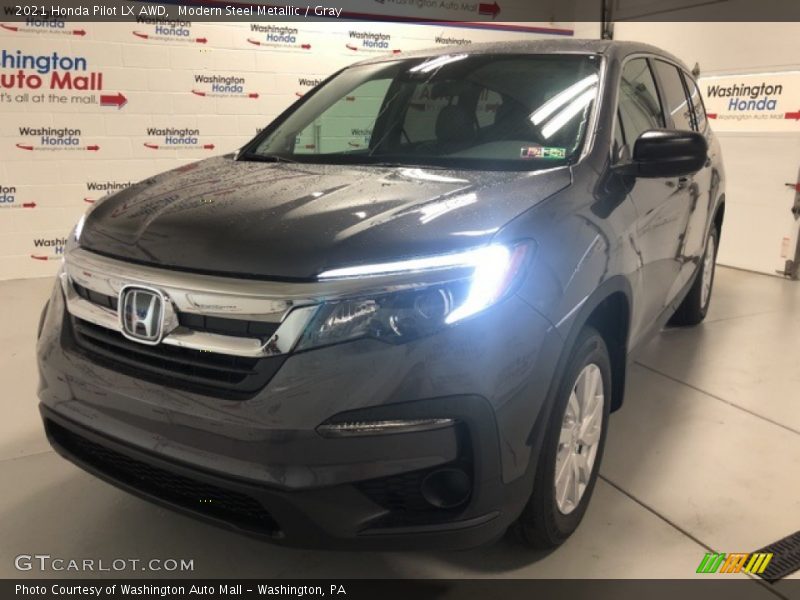 Modern Steel Metallic / Gray 2021 Honda Pilot LX AWD