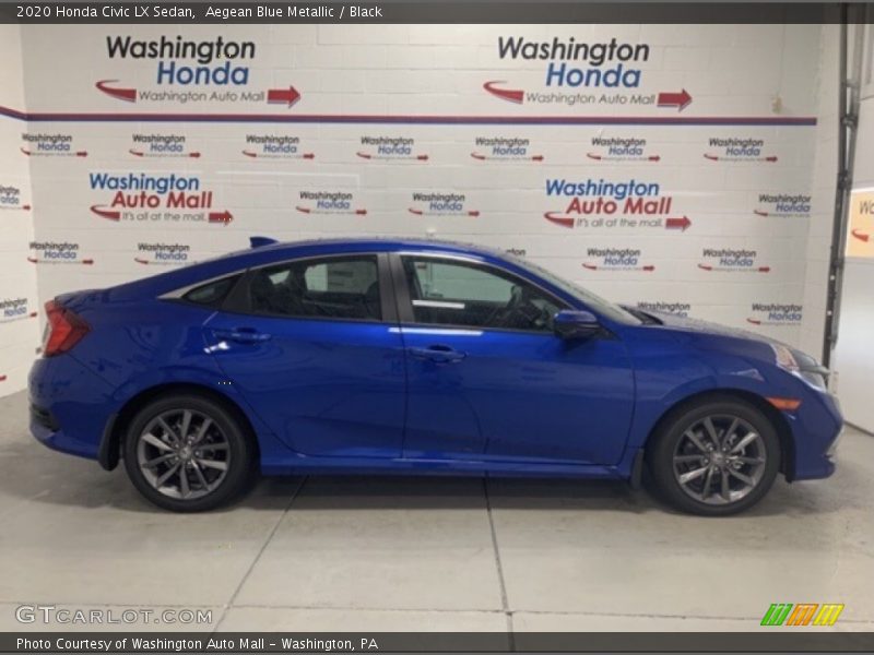 Aegean Blue Metallic / Black 2020 Honda Civic LX Sedan