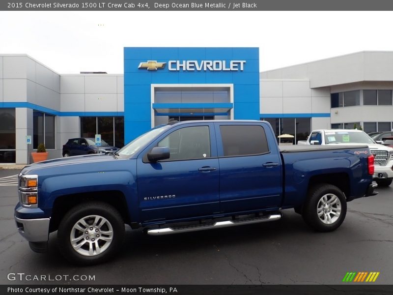 Deep Ocean Blue Metallic / Jet Black 2015 Chevrolet Silverado 1500 LT Crew Cab 4x4