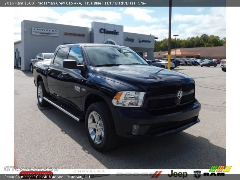 True Blue Pearl / Black/Diesel Gray 2016 Ram 1500 Tradesman Crew Cab 4x4