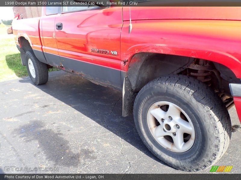 Flame Red / Gray 1998 Dodge Ram 1500 Laramie SLT Extended Cab 4x4