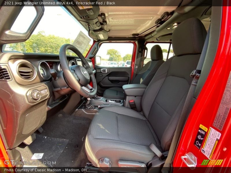 Front Seat of 2021 Wrangler Unlimited Willys 4x4