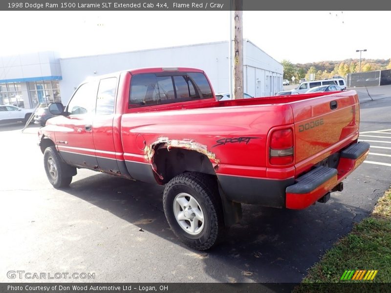 Flame Red / Gray 1998 Dodge Ram 1500 Laramie SLT Extended Cab 4x4