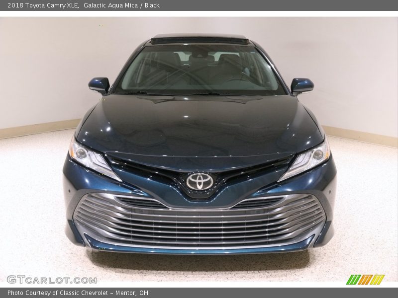 Galactic Aqua Mica / Black 2018 Toyota Camry XLE