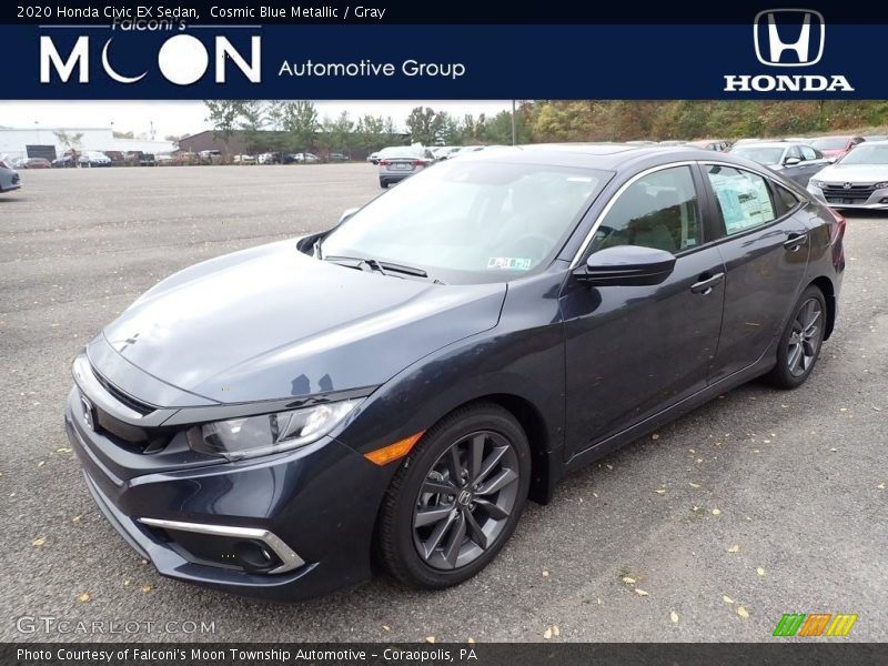 Cosmic Blue Metallic / Gray 2020 Honda Civic EX Sedan