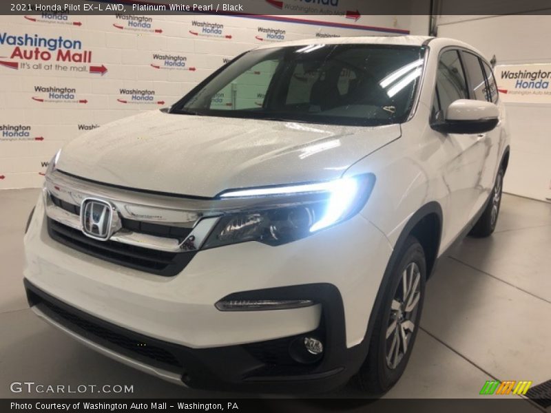 Platinum White Pearl / Black 2021 Honda Pilot EX-L AWD