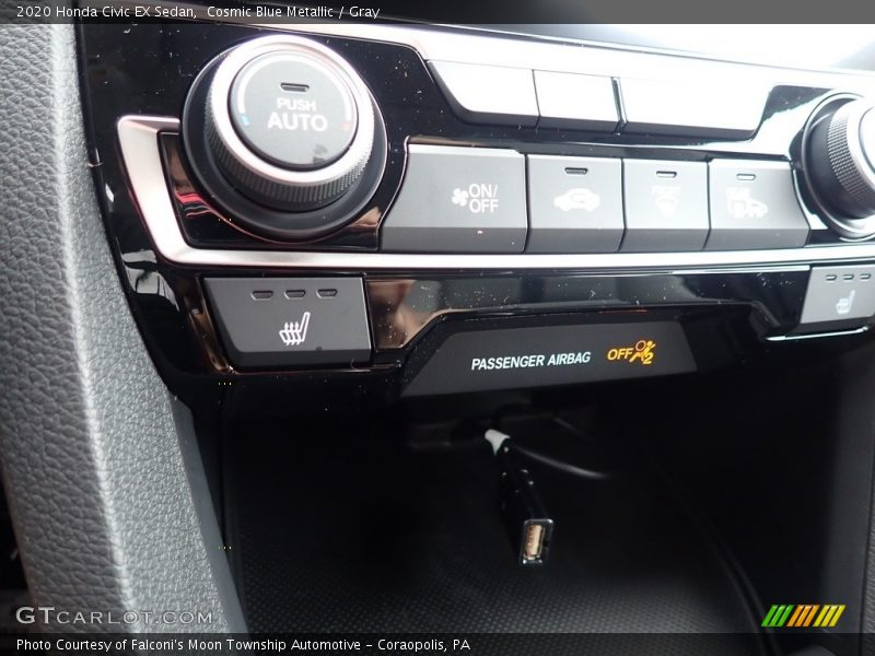 Cosmic Blue Metallic / Gray 2020 Honda Civic EX Sedan