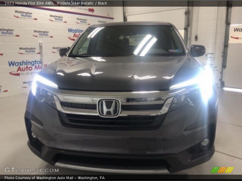 Modern Steel Metallic / Black 2021 Honda Pilot Elite AWD