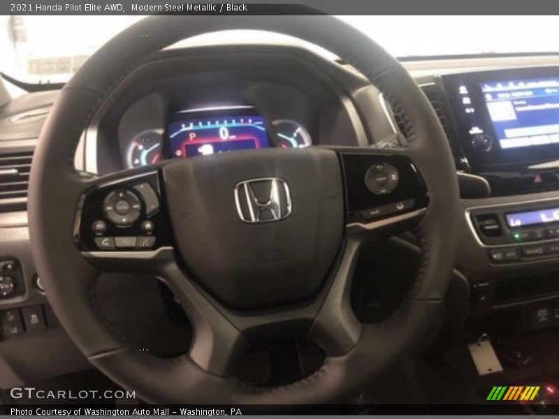 Modern Steel Metallic / Black 2021 Honda Pilot Elite AWD