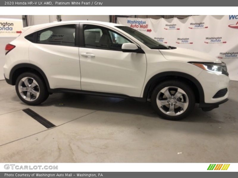 Platinum White Pearl / Gray 2020 Honda HR-V LX AWD