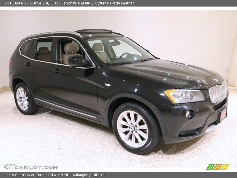 Black Sapphire Metallic / Oyster Nevada Leather 2011 BMW X3 xDrive 28i