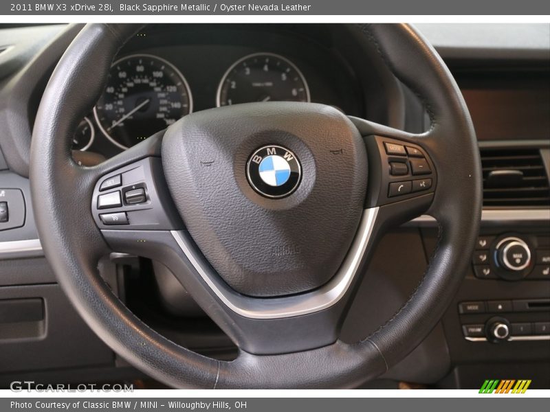 Black Sapphire Metallic / Oyster Nevada Leather 2011 BMW X3 xDrive 28i