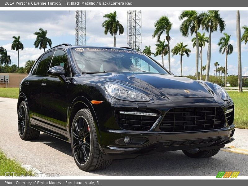 Jet Black Metallic / Black/Carrera Red 2014 Porsche Cayenne Turbo S