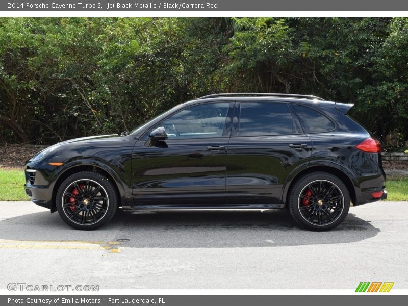 Jet Black Metallic / Black/Carrera Red 2014 Porsche Cayenne Turbo S