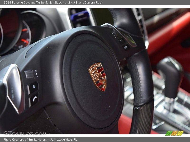 Jet Black Metallic / Black/Carrera Red 2014 Porsche Cayenne Turbo S