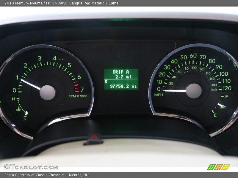 Sangria Red Metallic / Camel 2010 Mercury Mountaineer V6 AWD