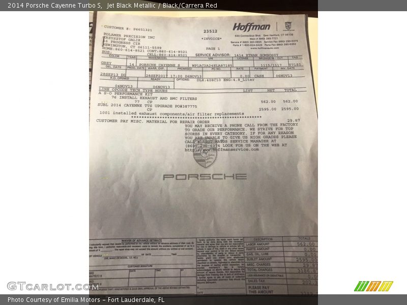 Jet Black Metallic / Black/Carrera Red 2014 Porsche Cayenne Turbo S