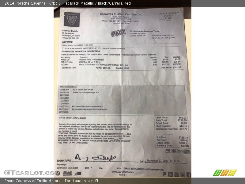 Jet Black Metallic / Black/Carrera Red 2014 Porsche Cayenne Turbo S