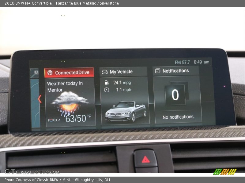 Tanzanite Blue Metallic / Silverstone 2018 BMW M4 Convertible