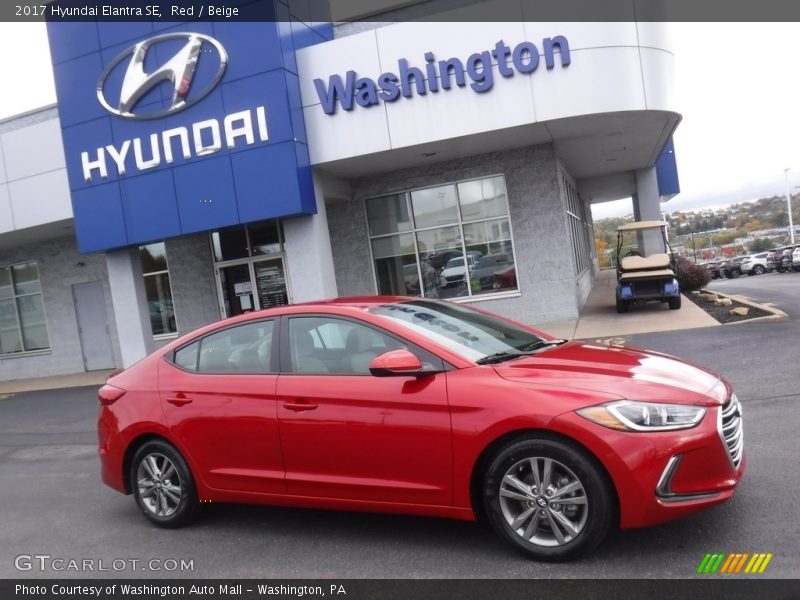 Red / Beige 2017 Hyundai Elantra SE