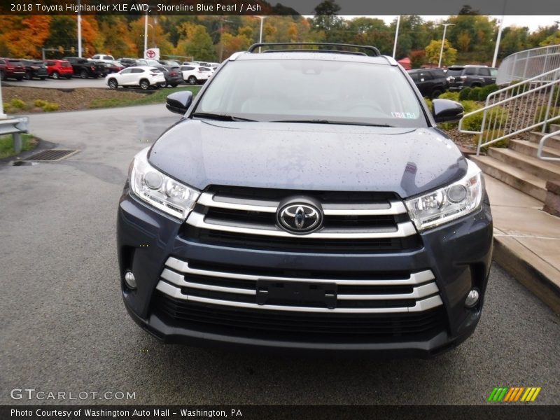 Shoreline Blue Pearl / Ash 2018 Toyota Highlander XLE AWD