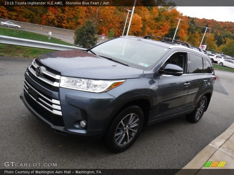 Shoreline Blue Pearl / Ash 2018 Toyota Highlander XLE AWD