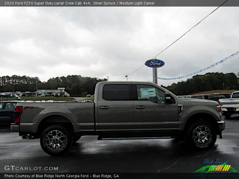 Silver Spruce / Medium Light Camel 2020 Ford F250 Super Duty Lariat Crew Cab 4x4