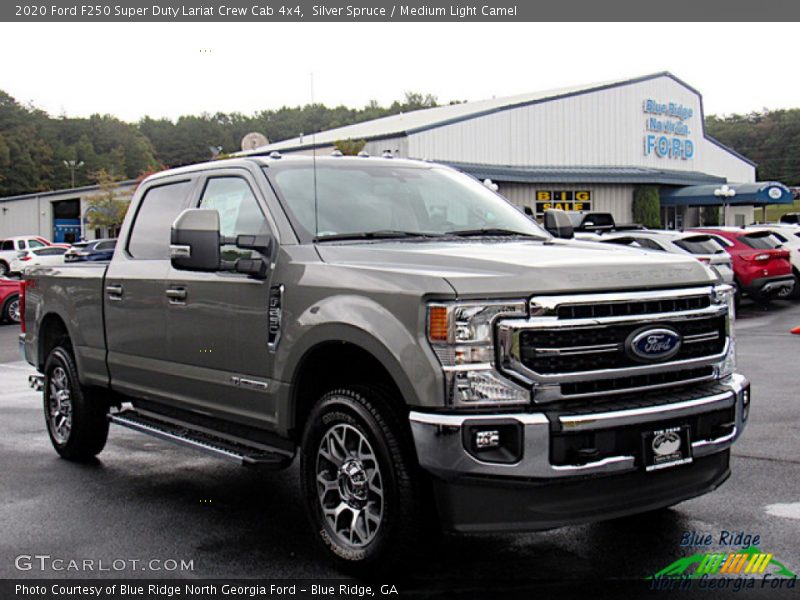 Silver Spruce / Medium Light Camel 2020 Ford F250 Super Duty Lariat Crew Cab 4x4