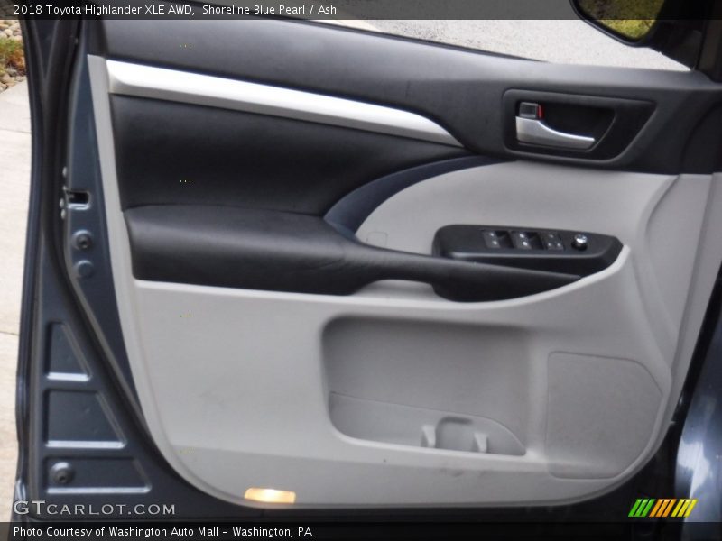 Shoreline Blue Pearl / Ash 2018 Toyota Highlander XLE AWD