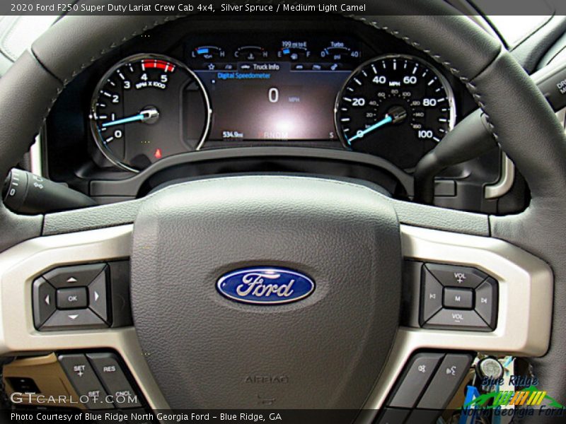 Silver Spruce / Medium Light Camel 2020 Ford F250 Super Duty Lariat Crew Cab 4x4
