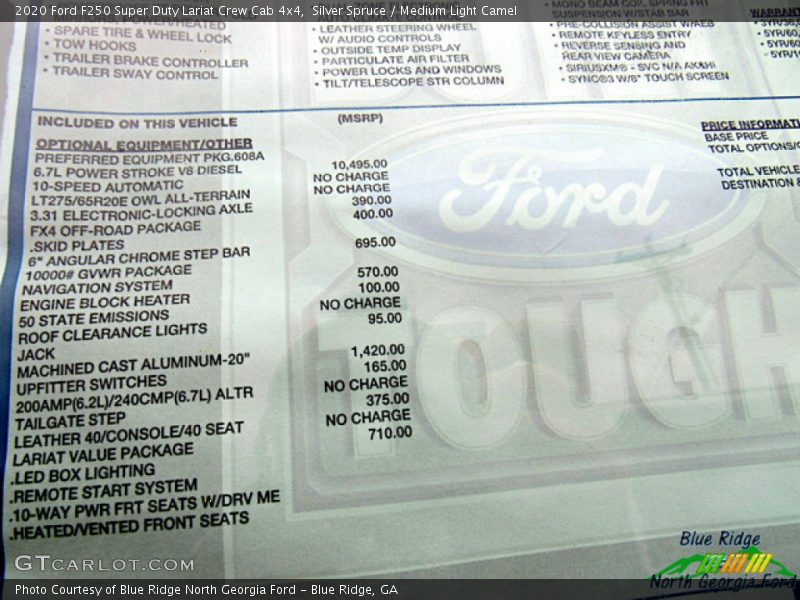 Silver Spruce / Medium Light Camel 2020 Ford F250 Super Duty Lariat Crew Cab 4x4