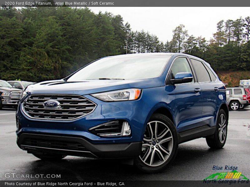 Atlas Blue Metallic / Soft Ceramic 2020 Ford Edge Titanium