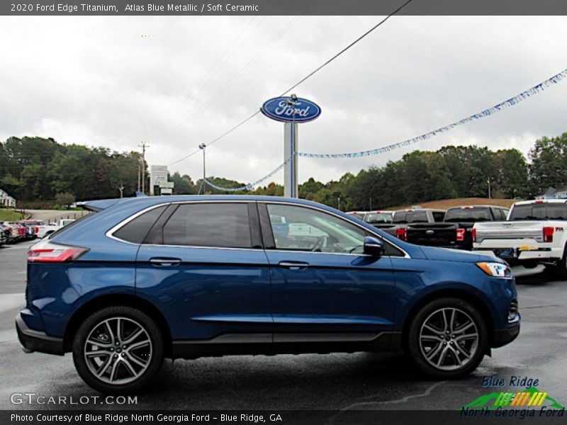 Atlas Blue Metallic / Soft Ceramic 2020 Ford Edge Titanium