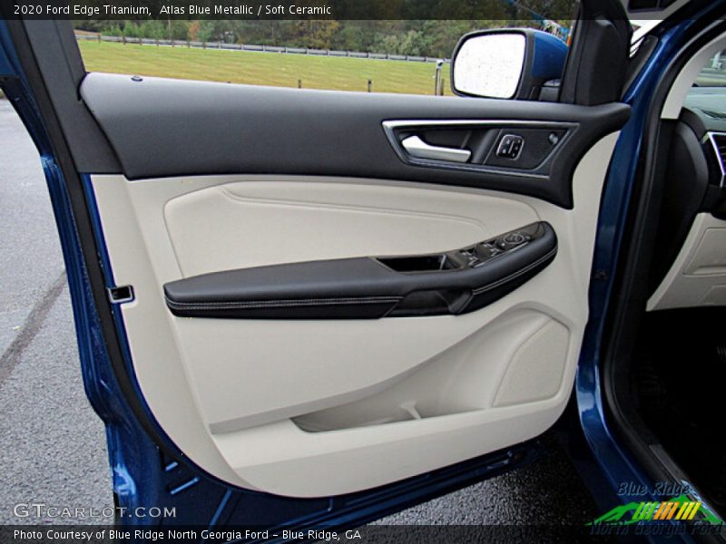 Atlas Blue Metallic / Soft Ceramic 2020 Ford Edge Titanium