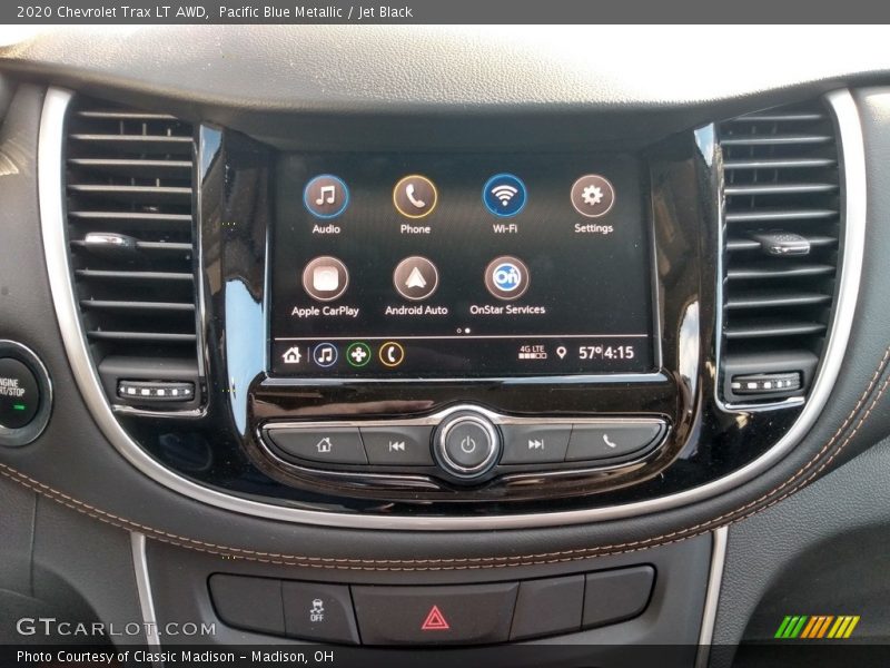 Pacific Blue Metallic / Jet Black 2020 Chevrolet Trax LT AWD